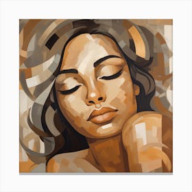 Woman With Eyes Closed 2 Canvas Print