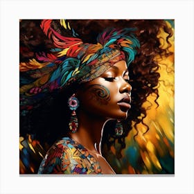 African Woman With Afro 8 Canvas Print
