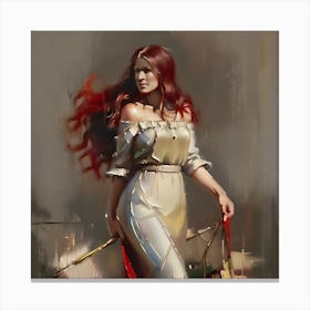 Woman With Red Hair Canvas Print