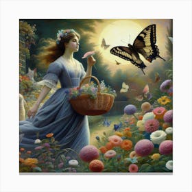 Butterfly In The Garden Canvas Print