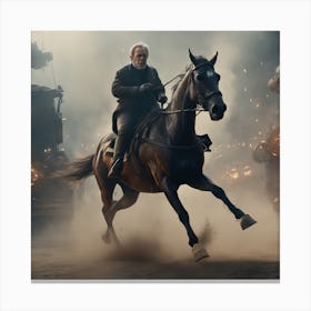 Man On Horseback Canvas Print