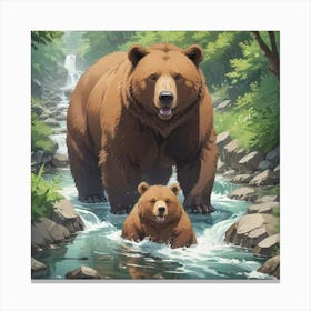 Bear Family Canvas Print