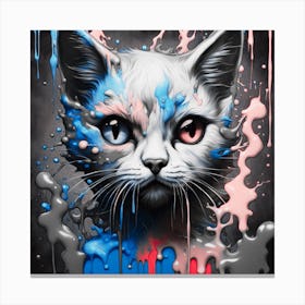 Cat Splatter Canvas Print