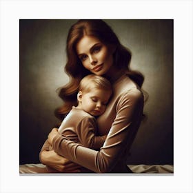 Portrait Of A Mother And Child Canvas Print