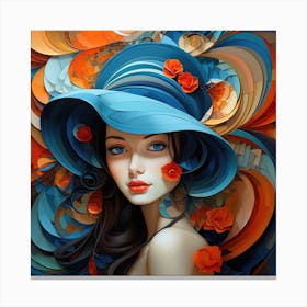 Girl In A Hat Canvas Print