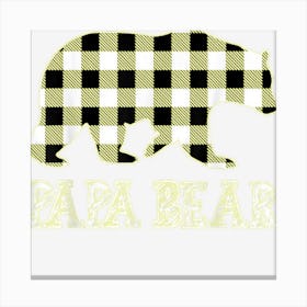 Papa Bear Shirt Red Buffalo Plaid Papa Bear Pajama Canvas Print