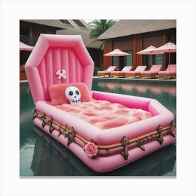 Pink Coffin Bed float Canvas Print