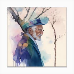 Old Man In Hat Canvas Print