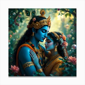 Lord Radha Krishna Canvas Print