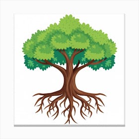 Tree With Roots Canvas Print