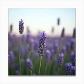 A Field Of Lavender Flowers Swaying Gently In The Breeze 2 Canvas Print