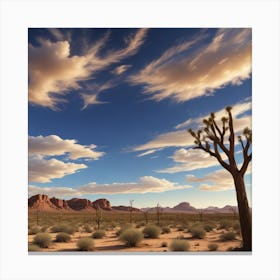 Joshua Tree In The Desert Canvas Print