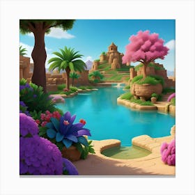 Pond In The Desert Canvas Print