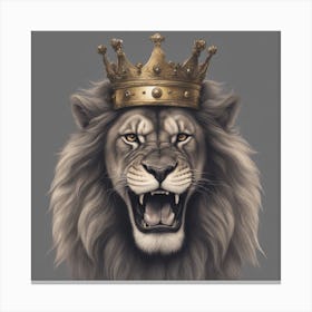 Lion With Crown Canvas Print