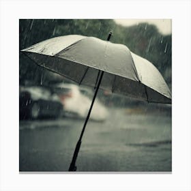 Umbrella In The Rain Canvas Print