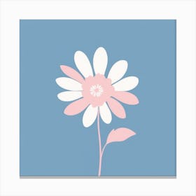 A White And Pink Flower In Minimalist Style Square Composition 258 Canvas Print