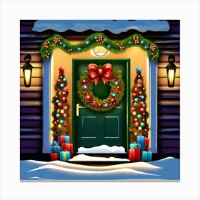 Christmas Door 22 Canvas Print