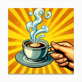 Cup of coffee, pop art 1 Canvas Print