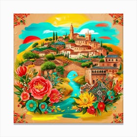 Mediterranean Village Canvas Print