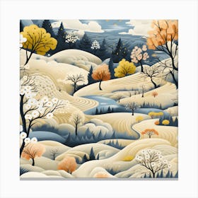 Autumn Landscape love Canvas Print