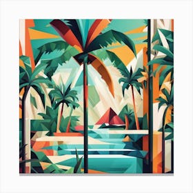 Tropical Palm Trees Canvas Print