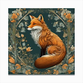 Fwilliam morris inspired orange fox Canvas Print