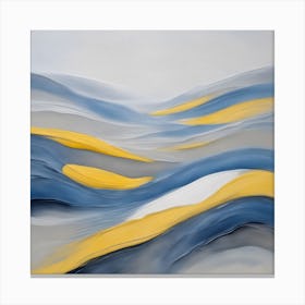 Abstract Blue And Yellow Waves Canvas Print