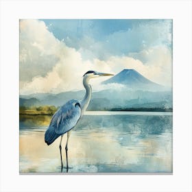 Creatai 24830 Vintage Illustration Of Blue Heron Bird Standin 9557a4d6 5a17 4686 A7a3 6437609cd5c8 3 Canvas Print