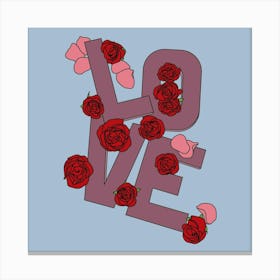 Love with roses Canvas Print