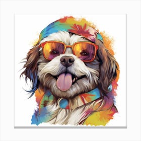 Hippie Dog Canvas Print