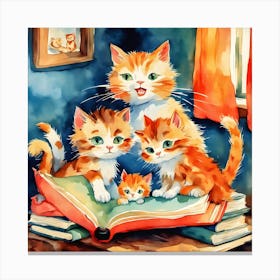 Cat story time Canvas Print