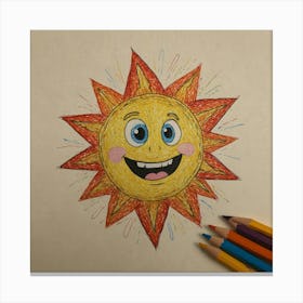 Sun Drawing Canvas Print