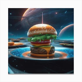 Burger In Space 5 Canvas Print