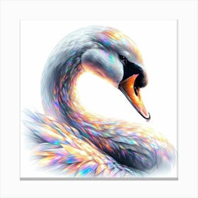 Swan Head Color Effect Drawing - Wild Bird Artwork 147 Canvas Print