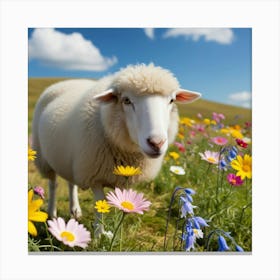 Sheep In A Meadow 1 Canvas Print