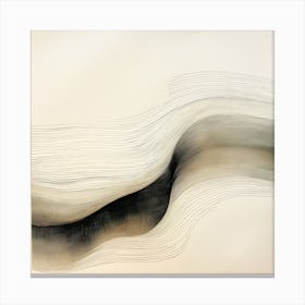 Abstract Organic Minimalist Black Waves 5 Canvas Print