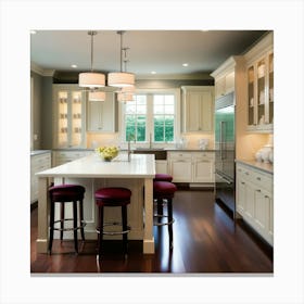 Kitchen With A Center Island Canvas Print