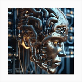 Cyborg Head 44 Canvas Print