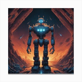 Robot In The Cave Canvas Print