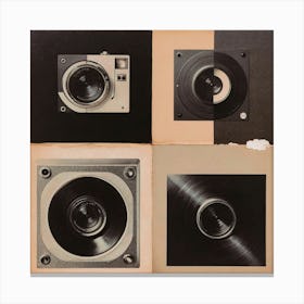 Camera And Vinyl, Vintage Aesthetic Canvas Print