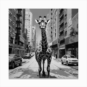 Giraffe In The City Canvas Print