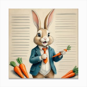 Rabbit In A Suit 59 Canvas Print