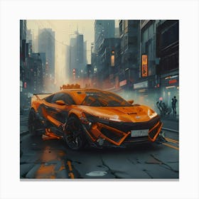 Pumpkin Car (Cyberpunk14) Canvas Print