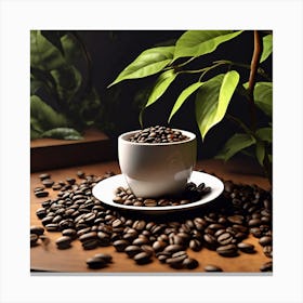 Coffee Cup On A Table 1 Canvas Print