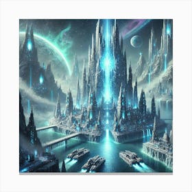 Aqualith Citadel Icebound Order Capital Canvas Print