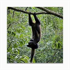 Monkey Hanging From Tree 1 Canvas Print