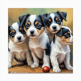 Four Puppies Canvas Print