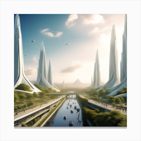 Futuristic City 216 Canvas Print