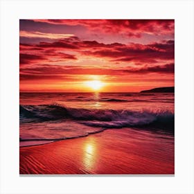 Sunset On The Beach 1090 Canvas Print