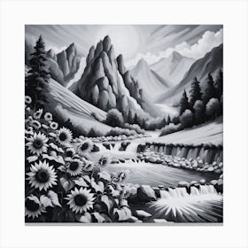 Black And White Painting Canvas Print